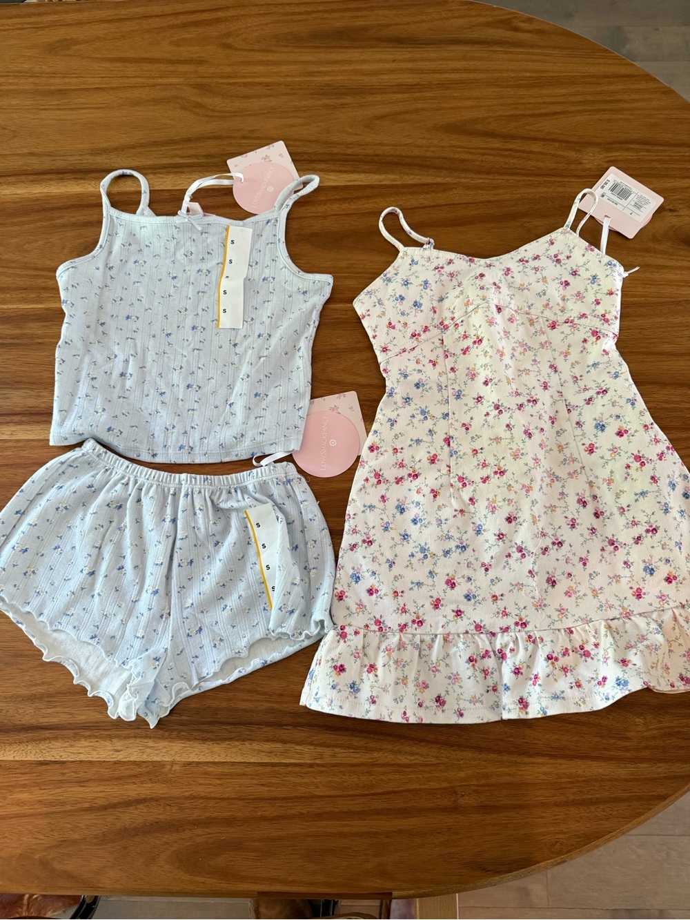 LoveShack Fancy x Target 2-Piece Floral & Blue Tank Set with Floral Slip Dress